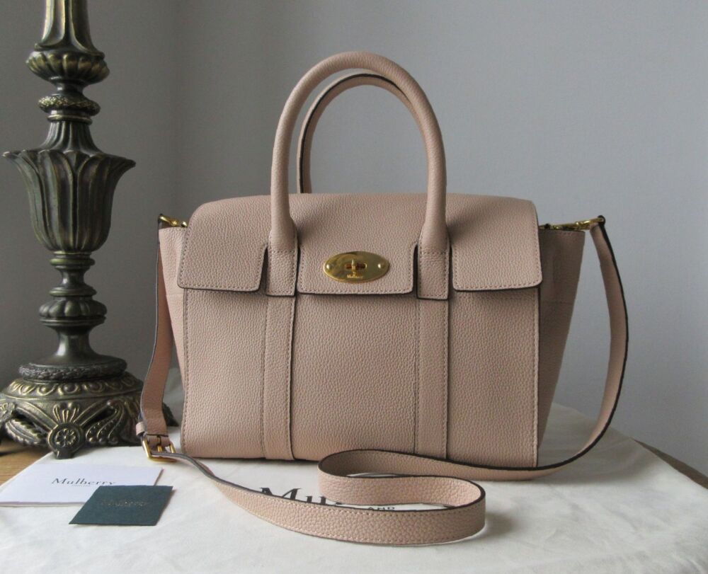 Mulberry Small Coca Bayswater in Rosewater Small Classic Grain with Liner