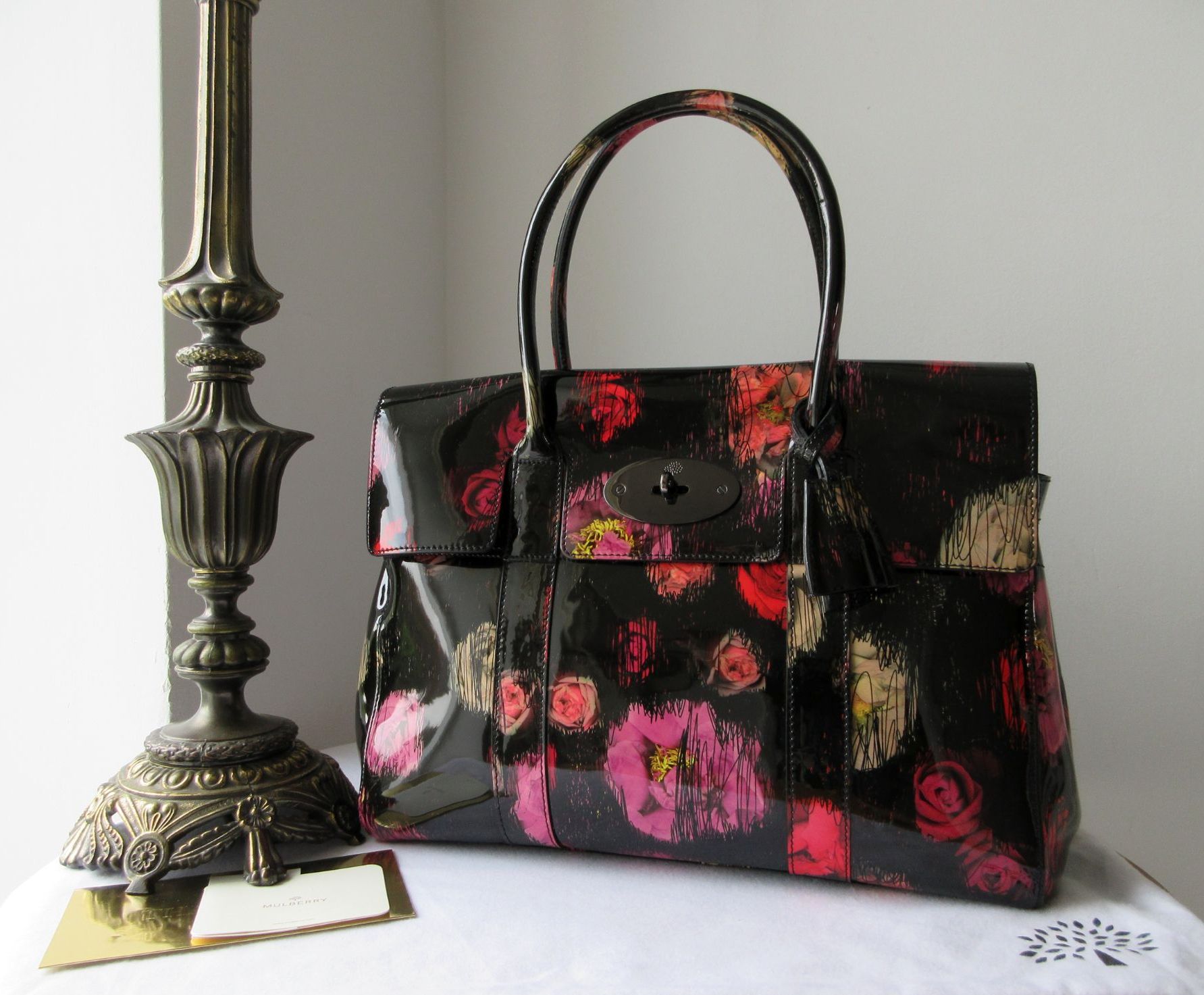 Mulberry Classic Bayswater in Scribbly Floral Patent Leather