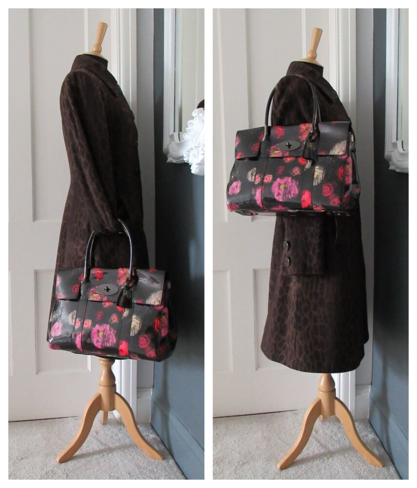 Mulberry Classic Bayswater in Scribbly Floral Patent Leather
