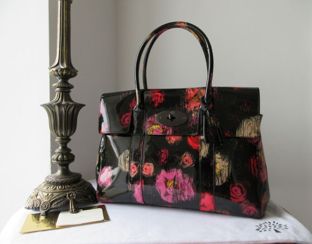 Mulberry Classic Bayswater in Scribbly Floral Patent Leather