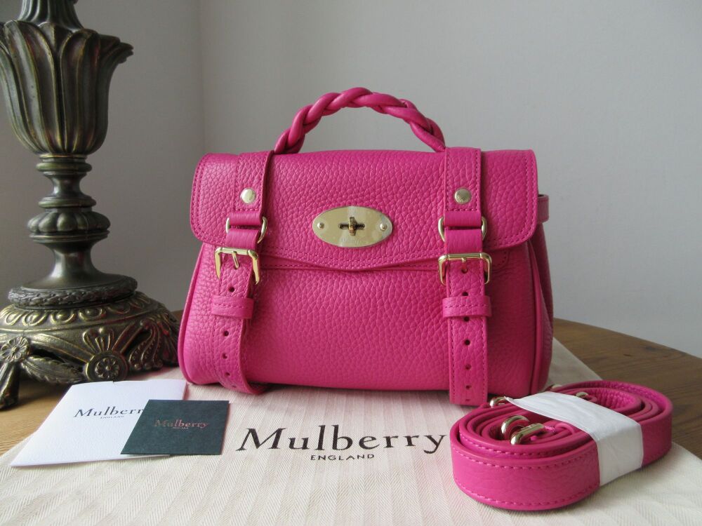 Mulberry Sustainable Icon Mini Alexa in Mulberry Pink Heavy Grain