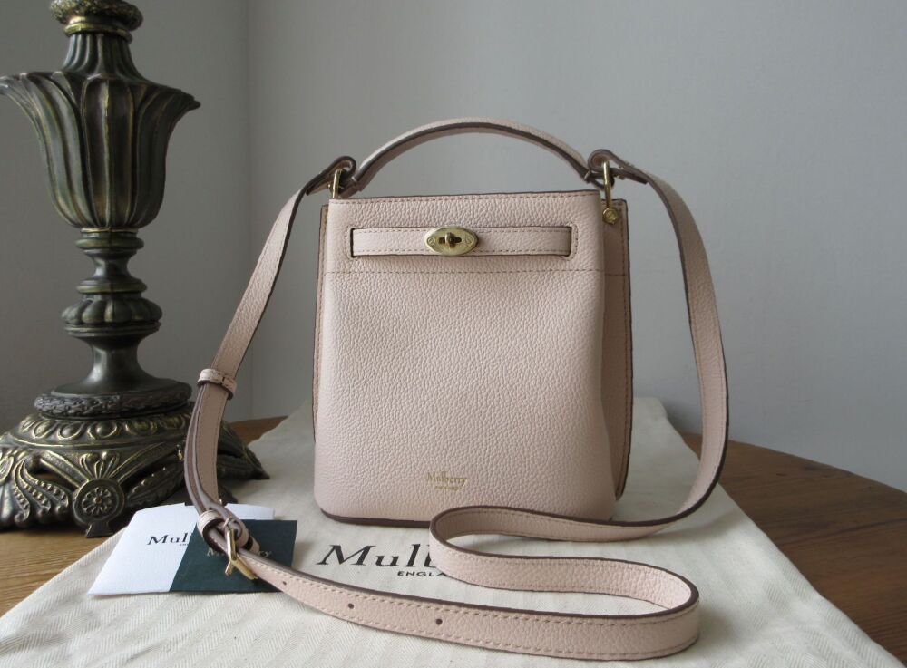Mulberry Mini Islington Bucket Bag in Blossom Pink Small Classic Grain Leat