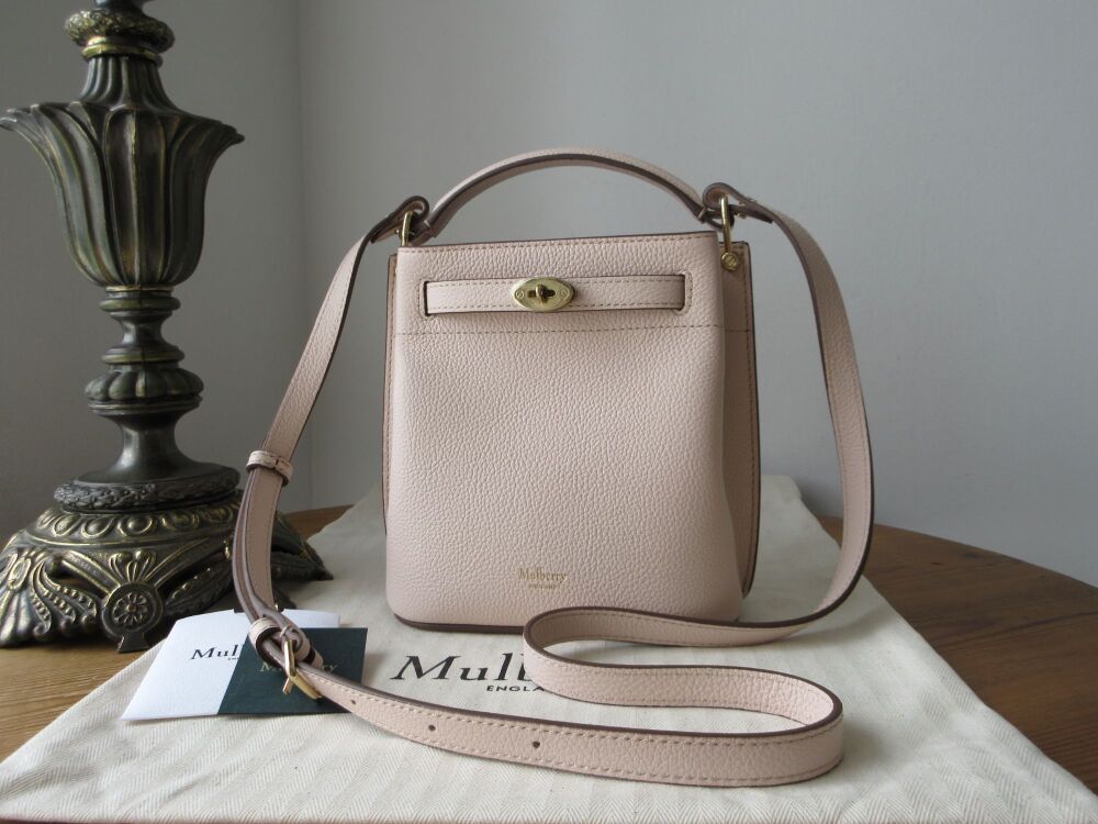 Mulberry Mini Islington Bucket Bag in Blossom Pink Small Classic Grain Leather - New*