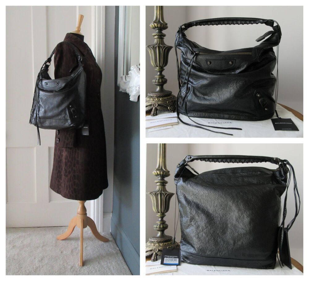 Balenciaga Classic Day Shoulder Hobo in Black Vintage Agneau - New*