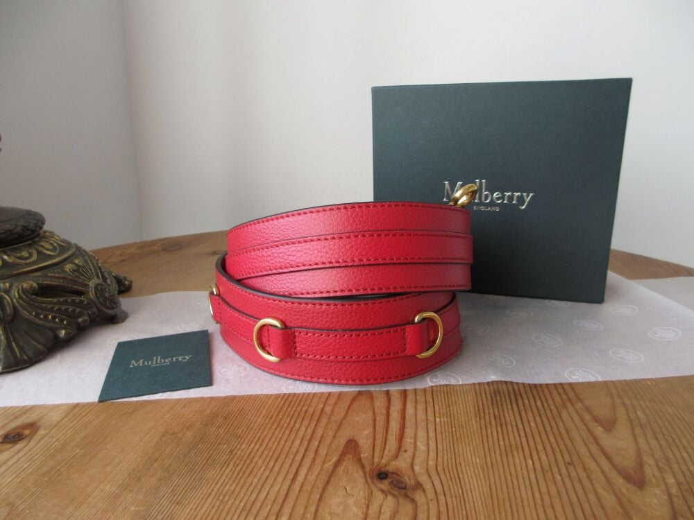 Mulberry Personalisation D Ring Shoulder Strap in Scarlet Small Classic Gra