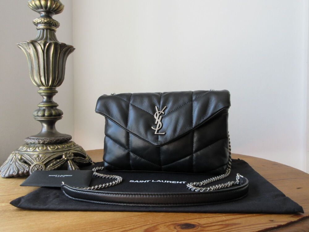 Saint Laurent YSL Mini Puffy Bag Sintra Sport in Black Calfskin Matelass&eacute; N