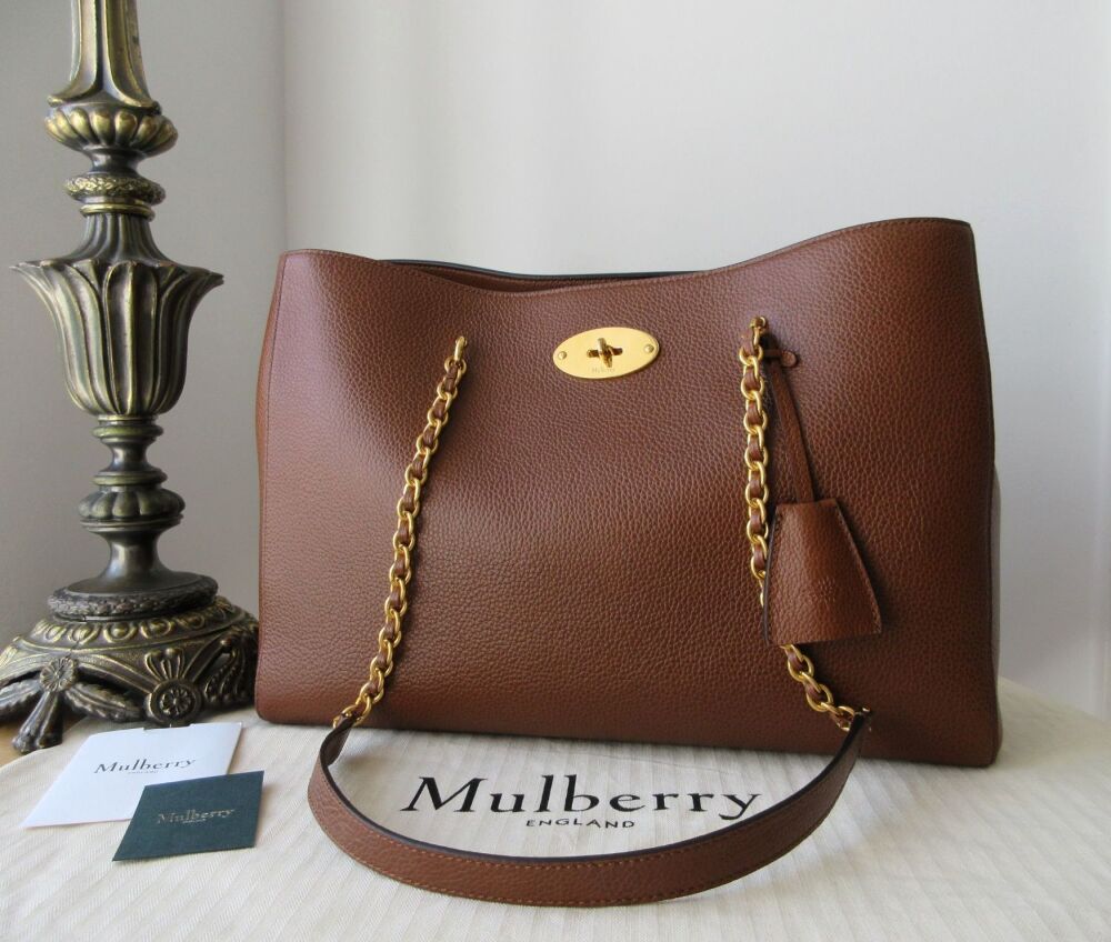 Mulberry Lily Chain Tote in Oak Two-Tone Classic Grain Leather