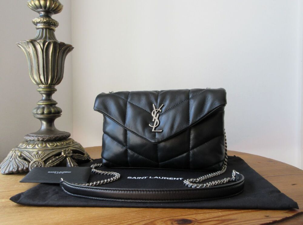 Saint Laurent YSL Mini Puffy Bag Sintra Sport in Black Matelassé Lambskin- New*