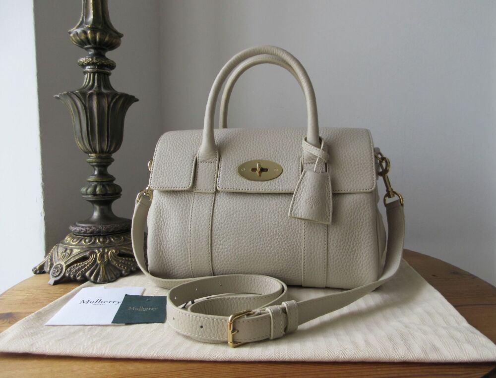 Mulberry Classic Small Bayswater Satchel in Chalk Heavy Grain
