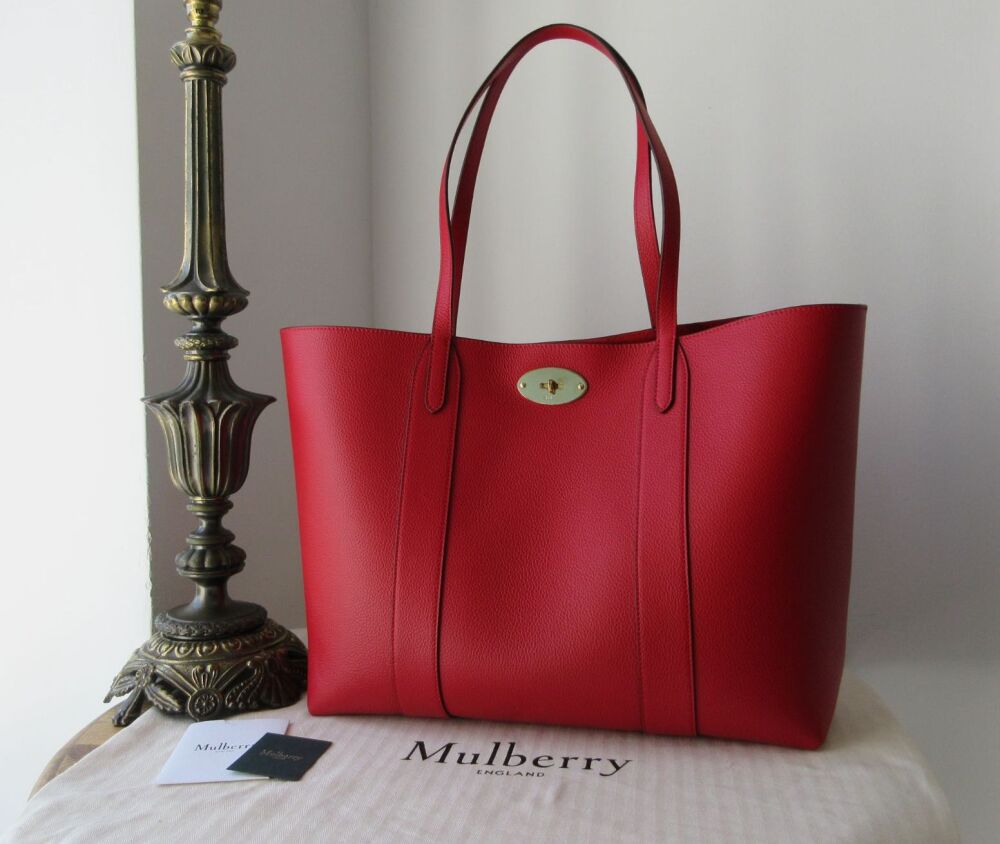 Mulberry Bayswater Shoulder Tote in Scarlet Red Small Classic Grain
