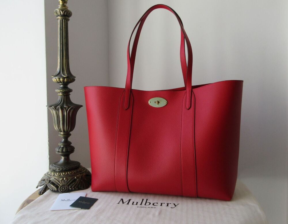 Mulberry Bayswater Shoulder Tote in Scarlet Red Small Classic Grain