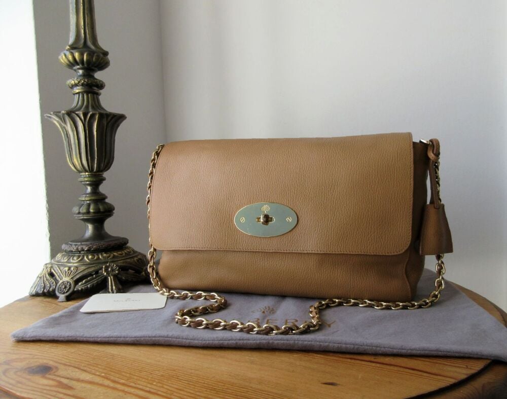 Mulberry Large Lily in Deer Brown Grainy Print Leather