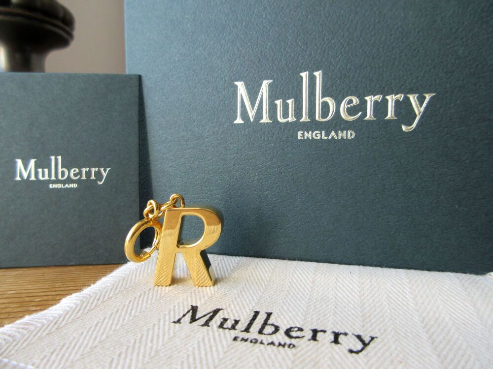 Mulberry Alphabet Brass Keyring Bag Charm Personalisation Charm in the Lett