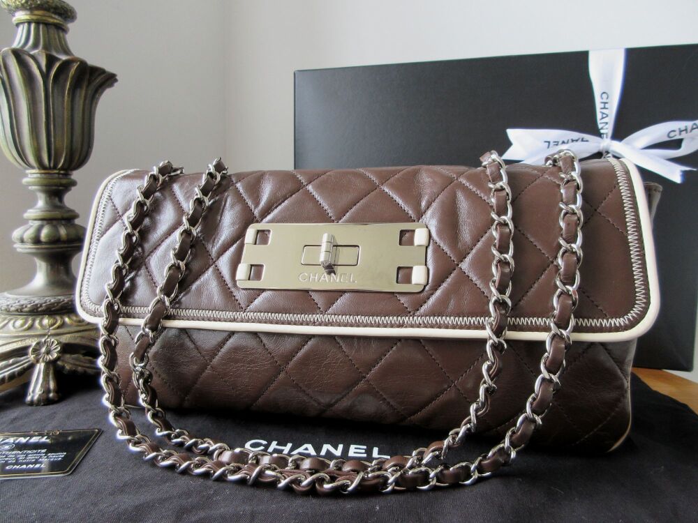 Chanel East West Mademoiselle Flap in Chocolate Quilted Calfskin