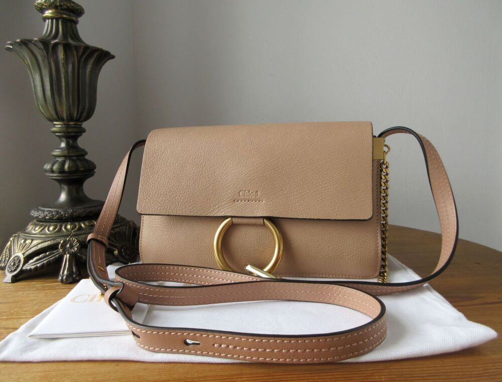 Chlo&eacute; Small Faye in Biscotti Beige Goatskin and Suede