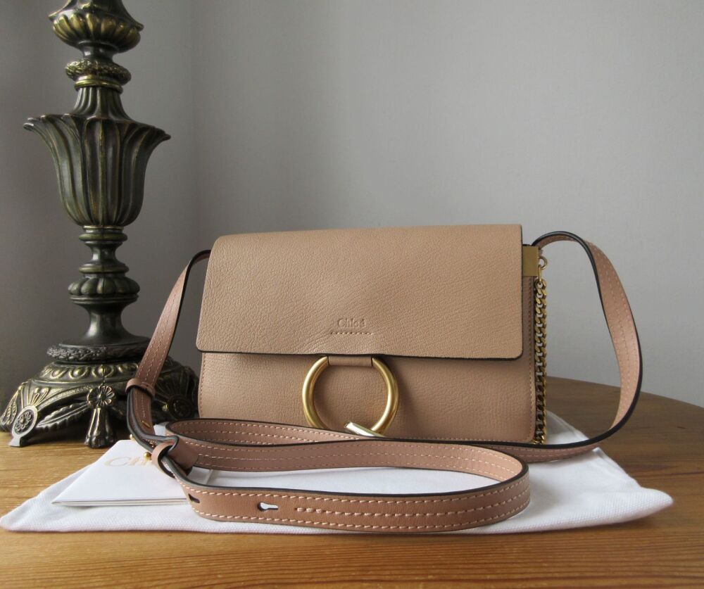 Chloé Small Faye in Biscotti Beige Goatskin with Golden Brass Hardware