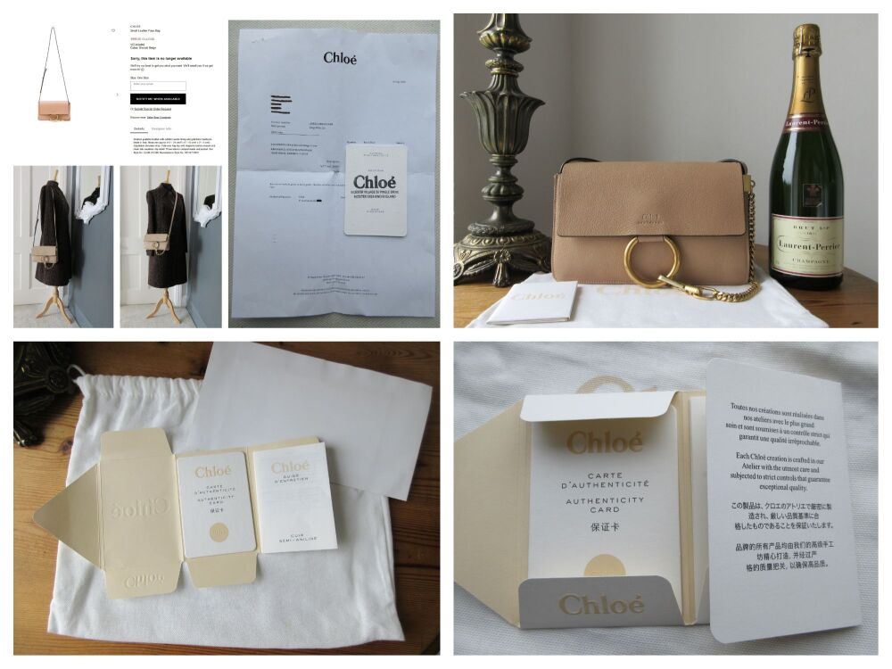 Chloé Small Faye in Biscotti Beige Goatskin with Golden Brass Hardware
