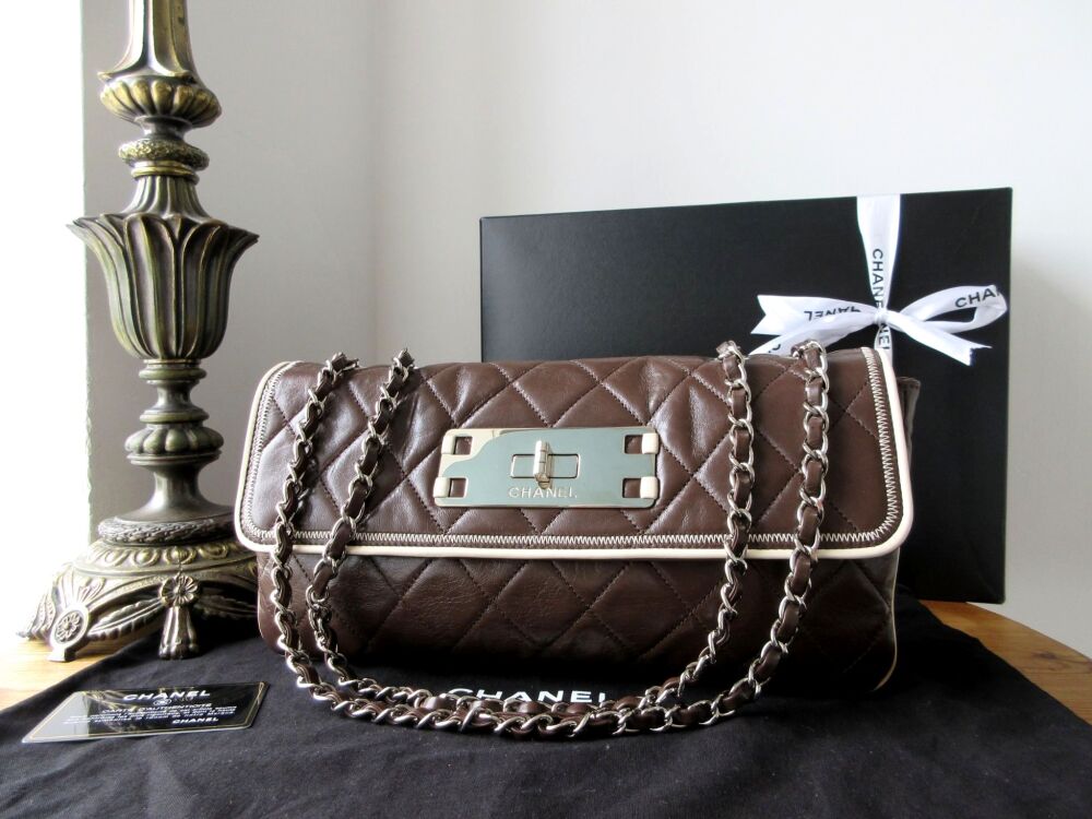 Chanel Vintage East West Mademoiselle Flap in Milk Chocolate Quilted Calfskin