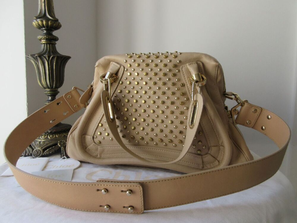 Chloé Studded Military Paraty in Angora Beige Sheepskin