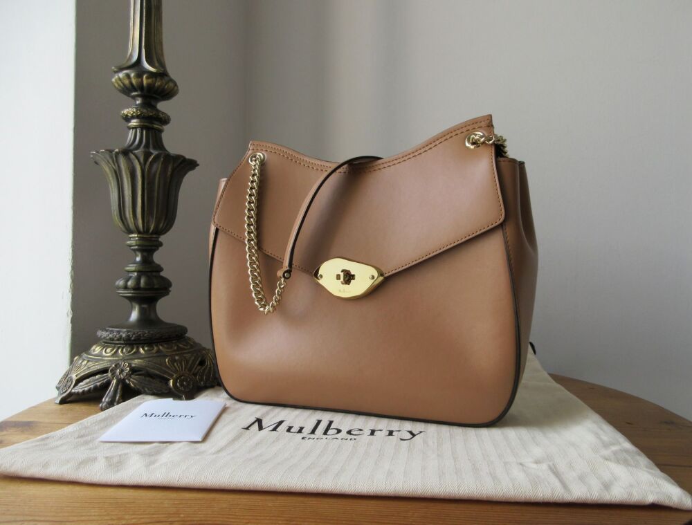 Mulberry Lana Chain Shoulder in Sable High Gloss Leather