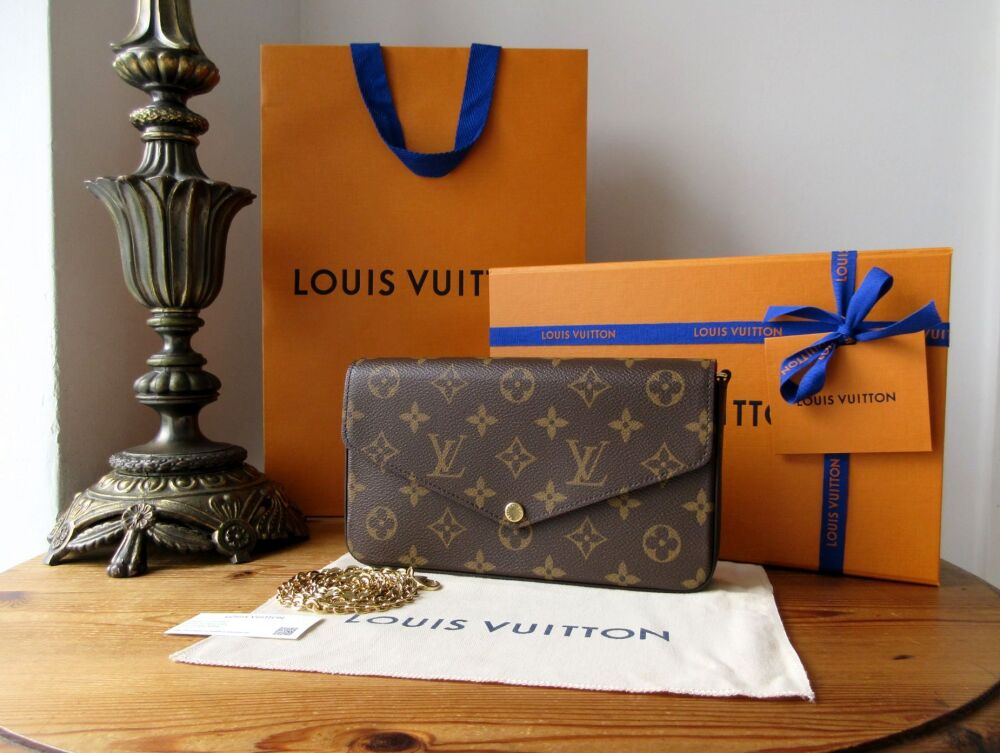 Louis Vuitton Félicie Pochette Chain Shoulder Clutch in Monogram Fuchsia - 