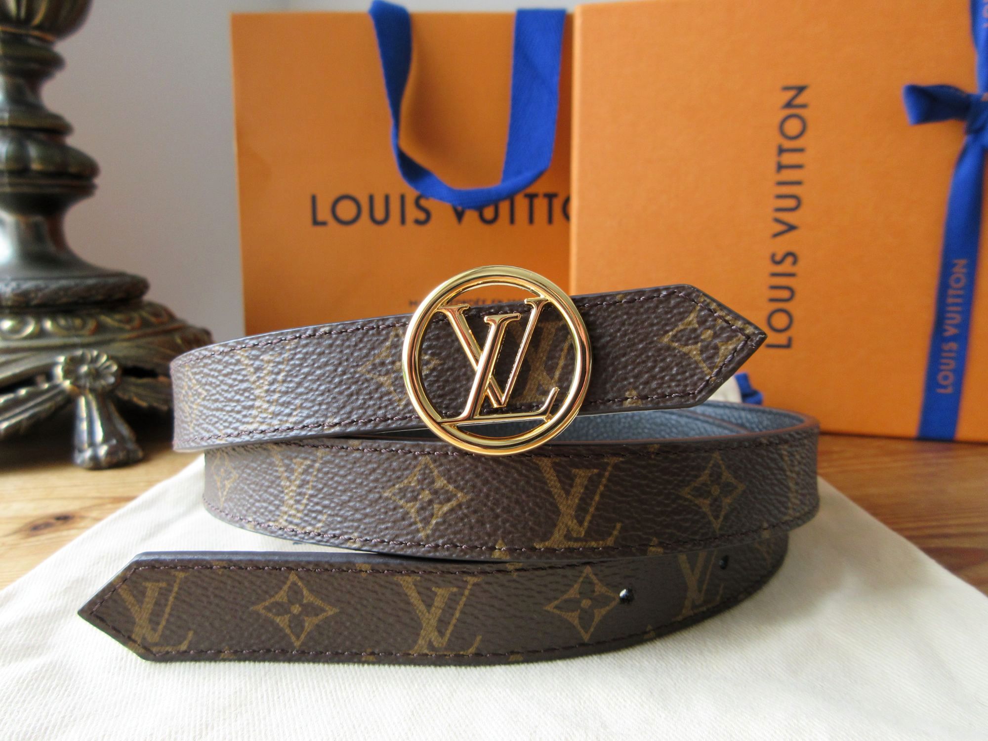 Louis Vuitton LV Circle 20MM Reversible Belt in Monogram Noir