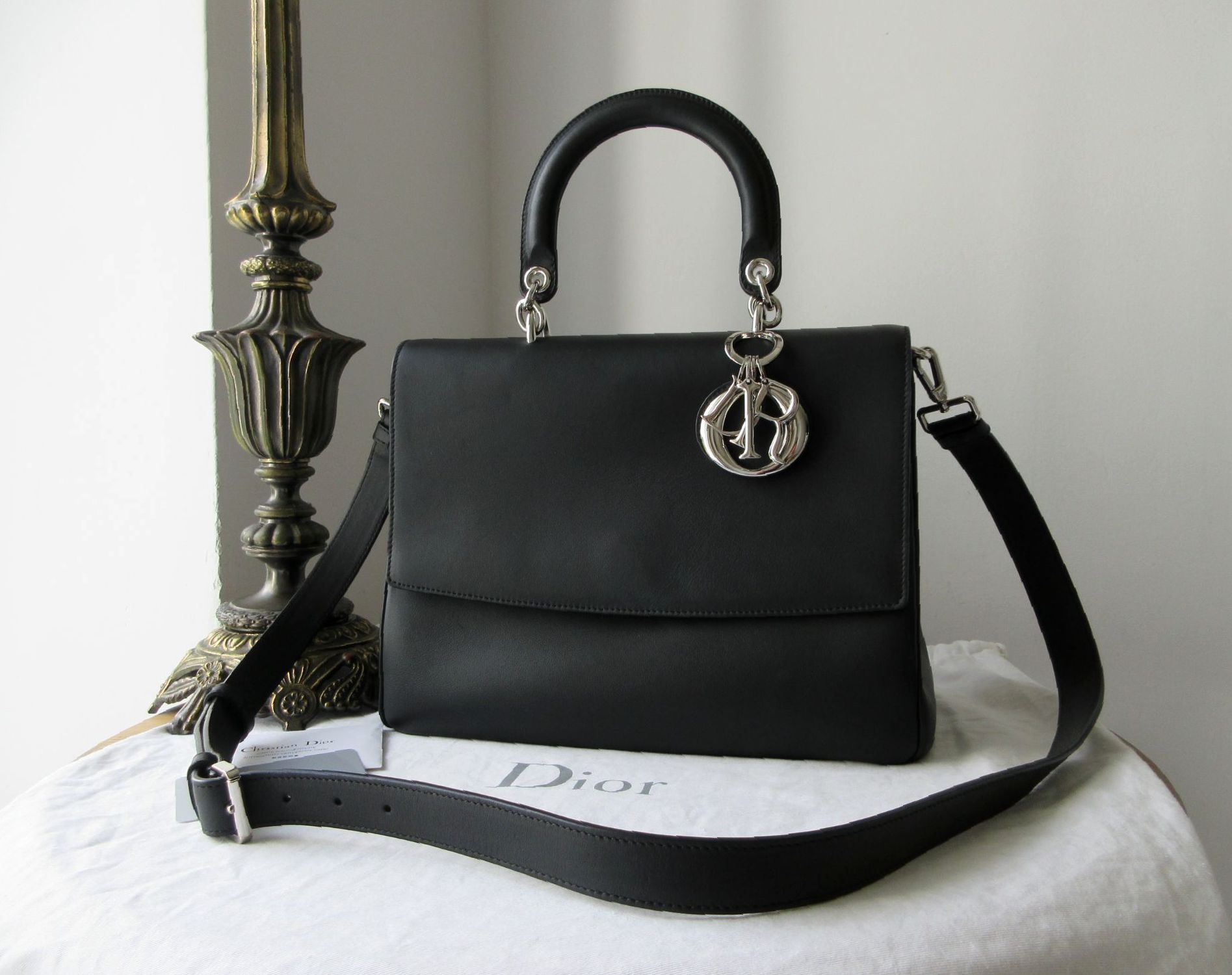 Christian Dior Be M in Bicolore Taurillon Noir Poudre Rose