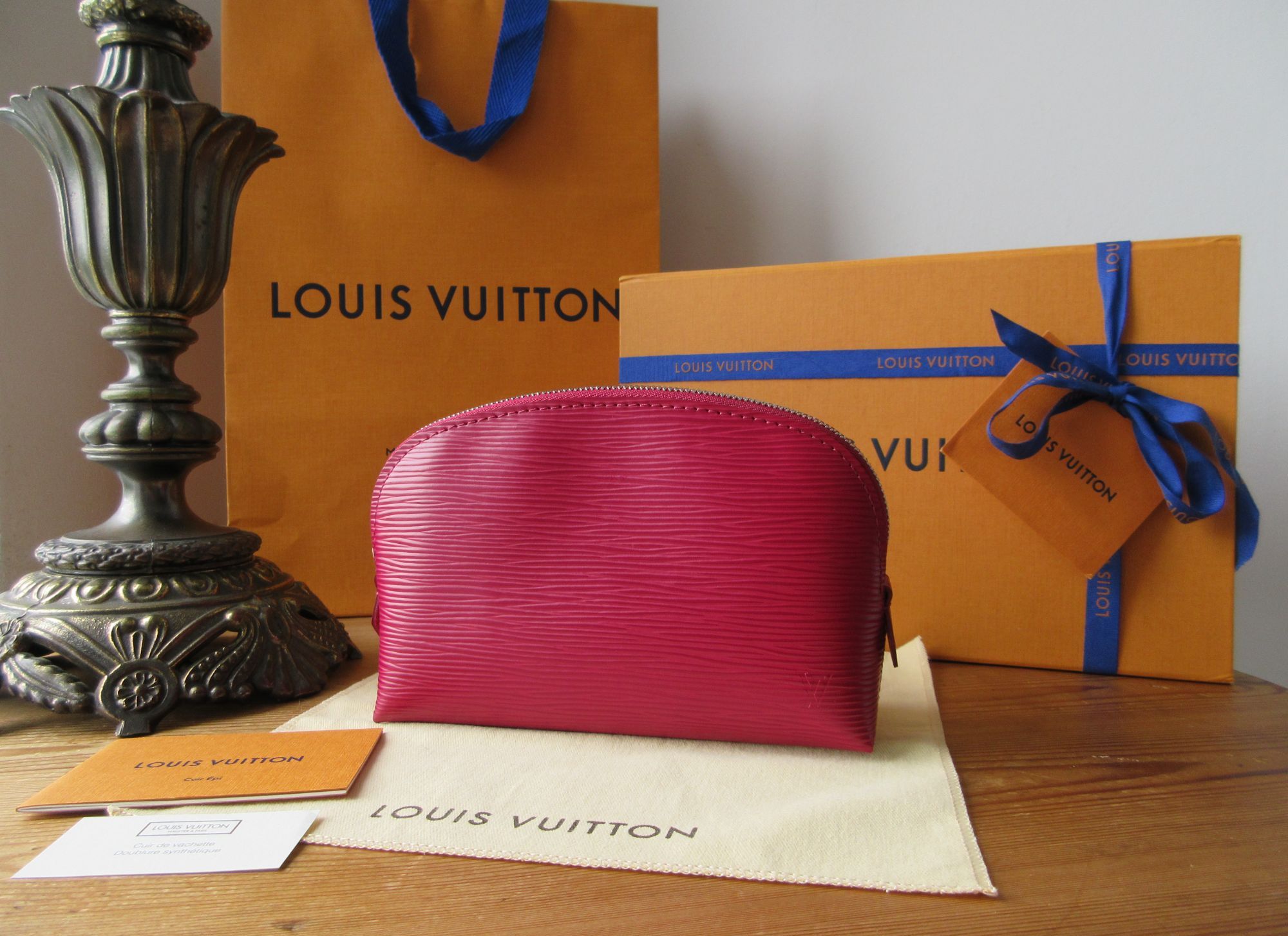 Louis Vuitton Cosmetic Zip Pouch PM in Epi Fuchsia New