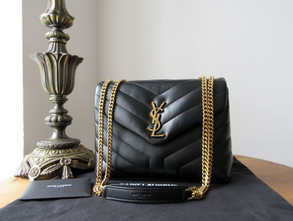 Saint Laurent YSL Monogram Small Loulou in Black Y Quilted Calfskin Matelas