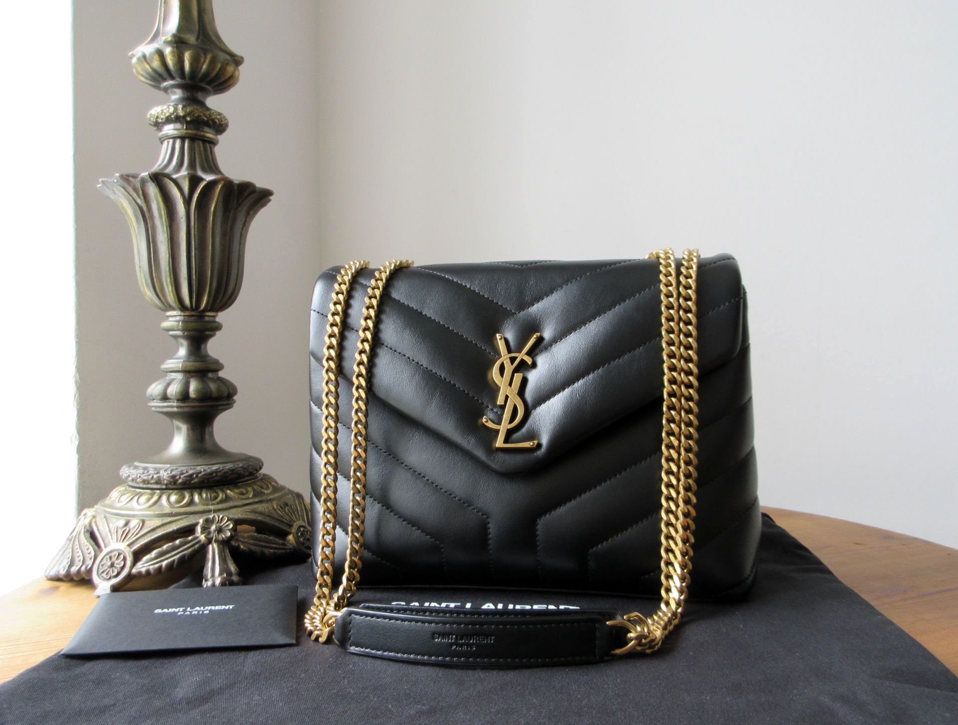 Saint Laurent YSL Monogram Small Loulou in Black Y Quilted Calfskin Matelas