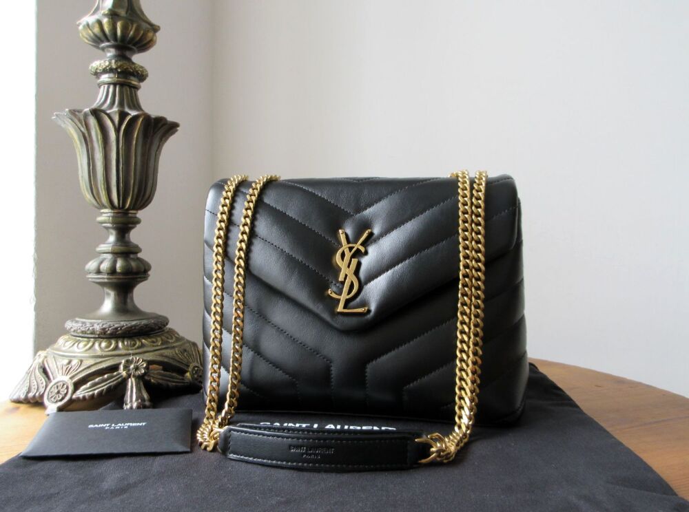 Saint Laurent YSL Monogram Small Loulou in Black Y Quilted Calfskin Matelasse