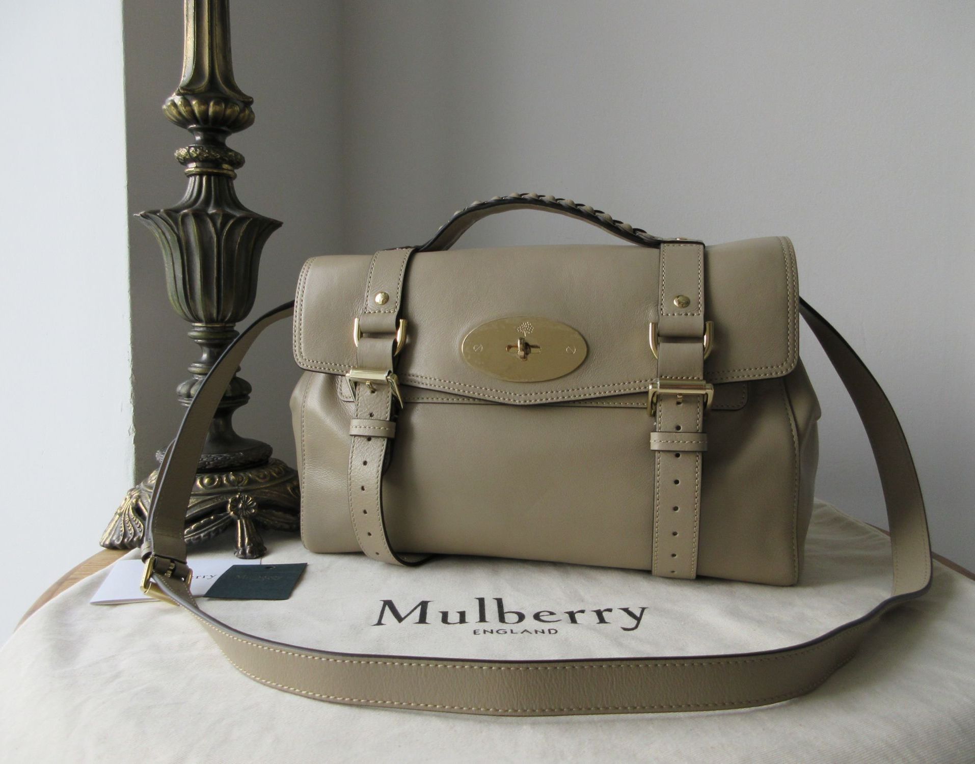 Mulberry Classic Alexa Satchel in Dune Smooth Calf New