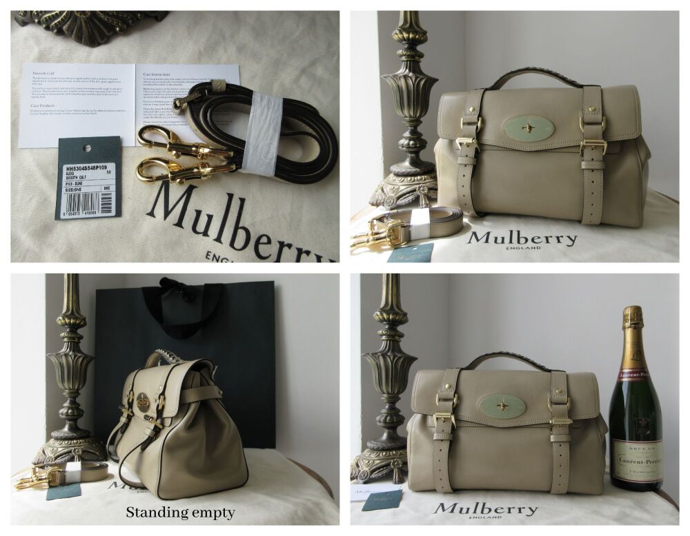 Mulberry Classic Regular Alexa Satchel in Dune Smooth Calf Leather - New*