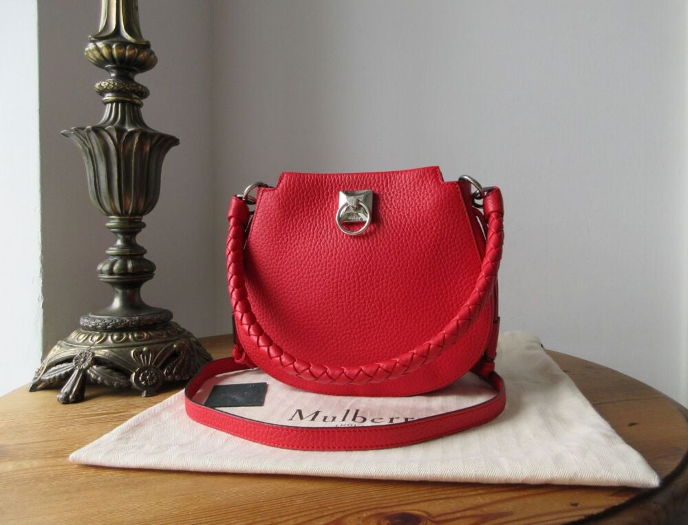 Mulberry Mini Iris Hobo in Lancaster Red Heavy Grain Leather