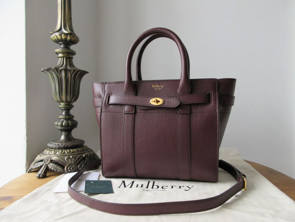 Mulberry Mini Zipped Bayswater in Oxblood Small Classic Grain