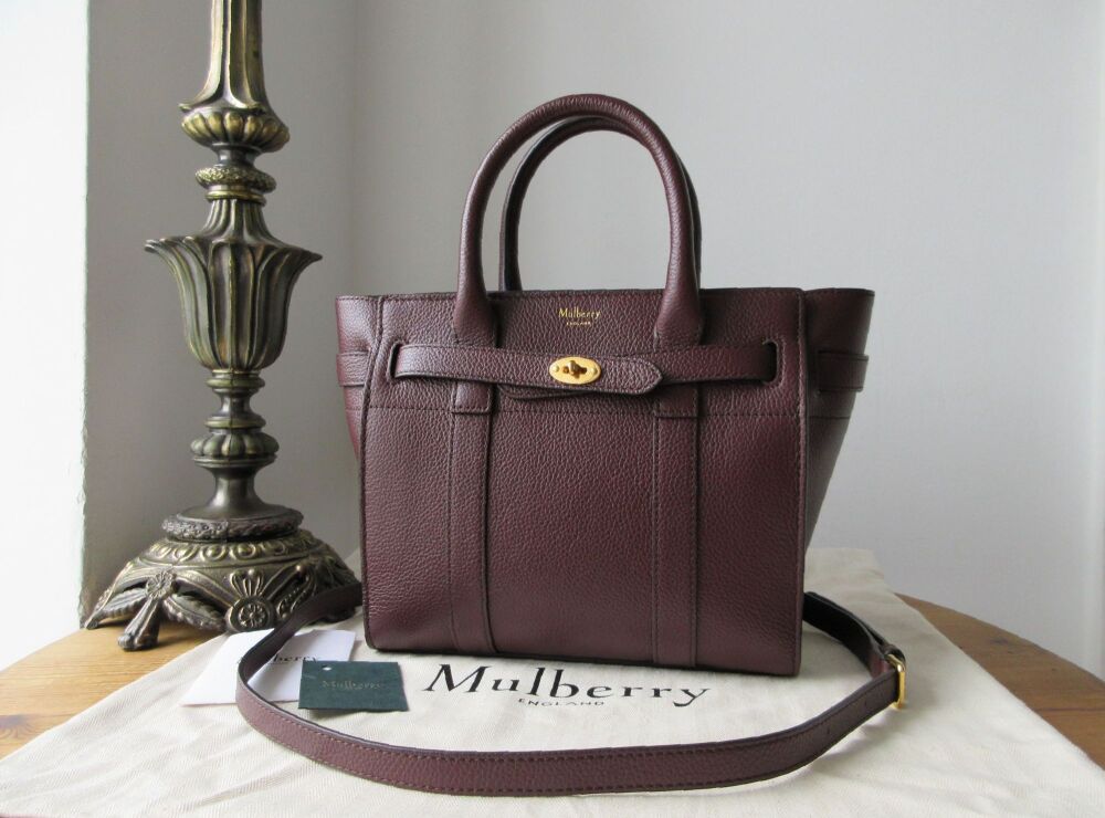 Mulberry Mini Zipped Bayswater in Oxblood Small Classic Grain Leather