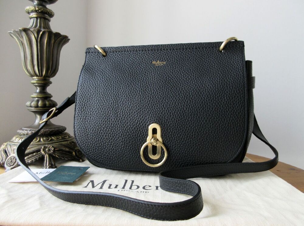 Mulberry Soft Amberley Satchel in Black Heavy Grain