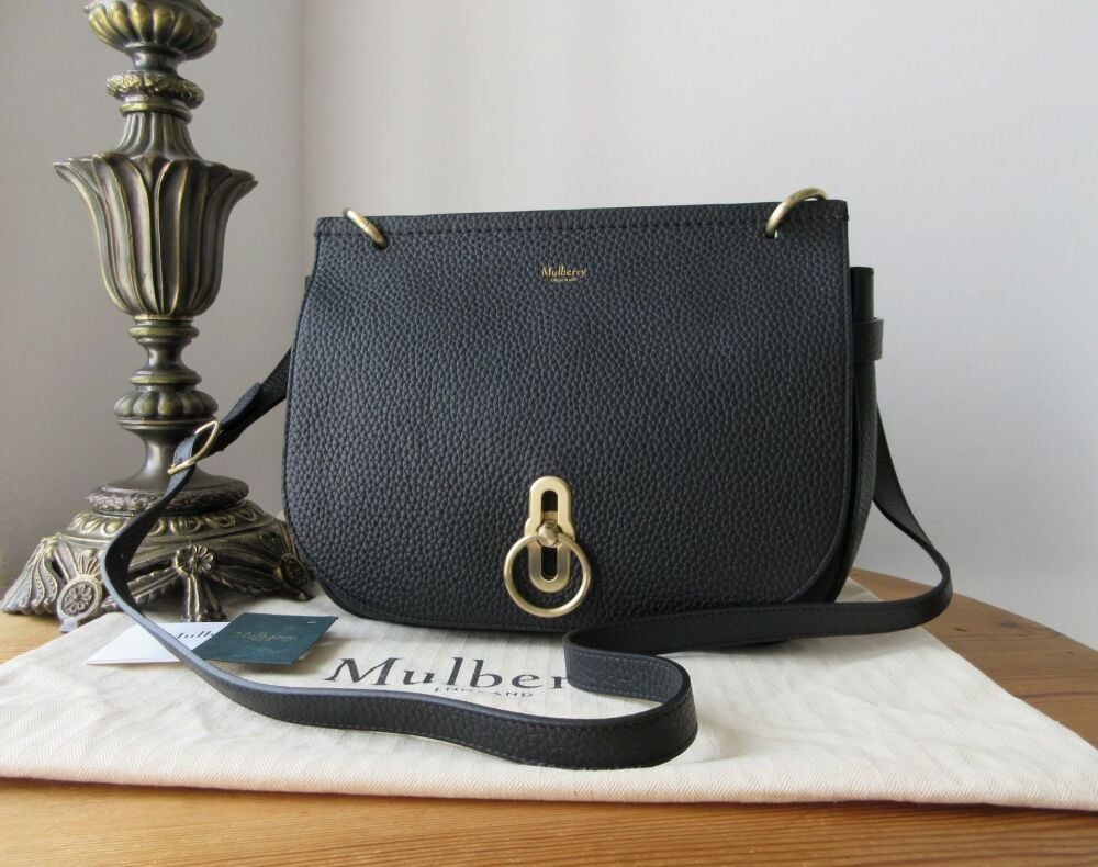 Mulberry Soft Amberley Satchel in Black Heavy Grain Leather (Sub)