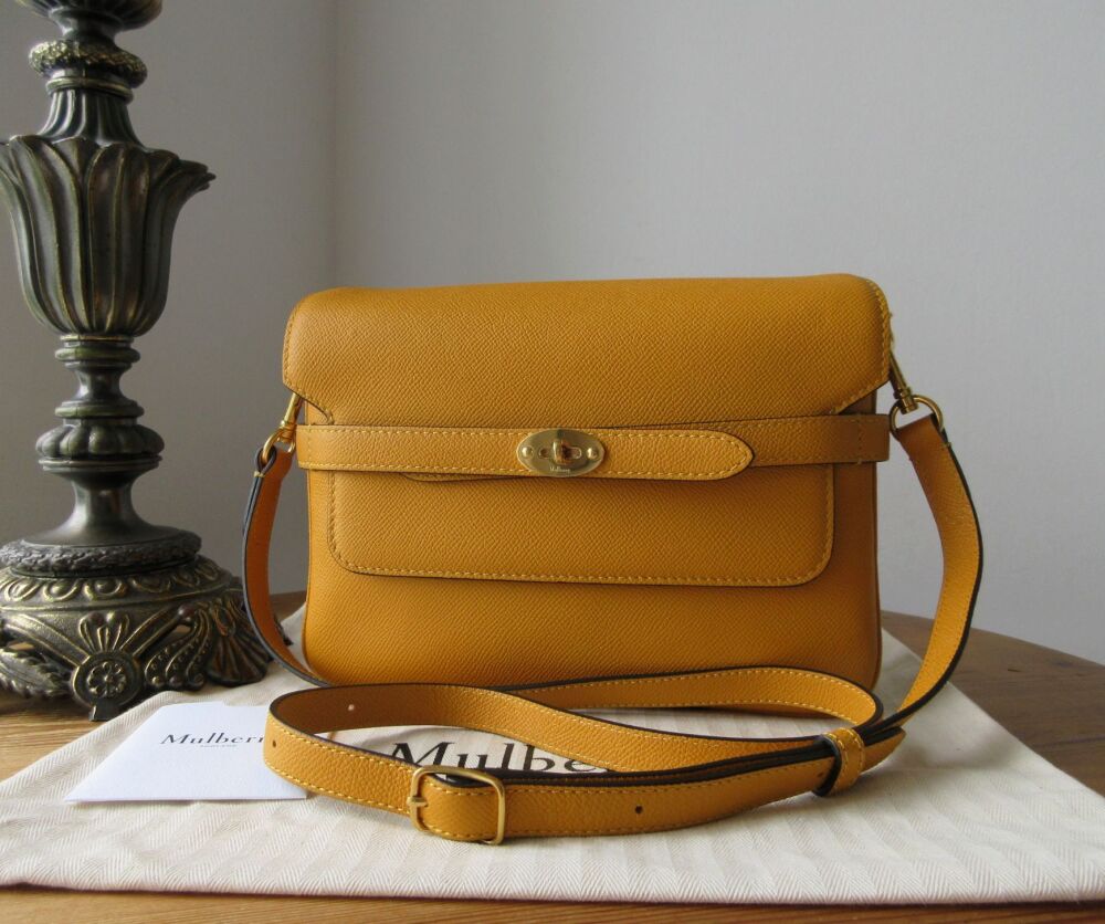 Mulberry Belted Bayswater Satchel in Deep Amber Small Printed Grain New