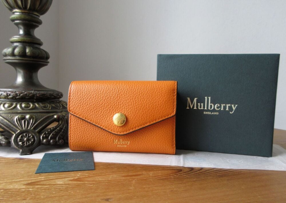Mulberry Folded Multi-Card Wallet Purse in Sunset Small Classic Grain Leather - As New