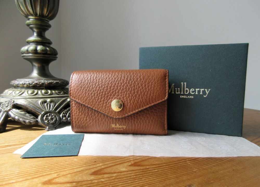 Mulberry Folded Multi-Card Wallet in Bright Oak Heavy Grain Leather