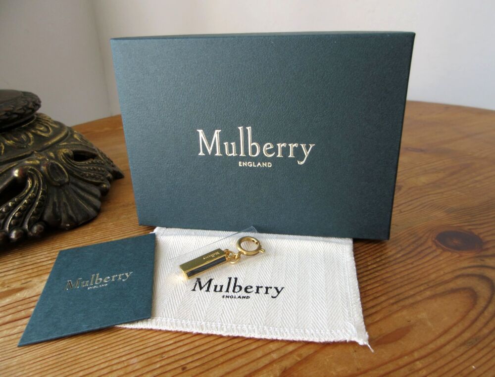 Mulberry Alphabet Bagcharm Letter I in Midnight Enamel and Shiny Golden Bra