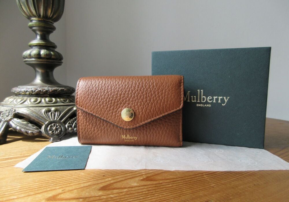 Mulberry Folded Multi-Card Wallet in Bright Oak Heavy Grain Leather - New*