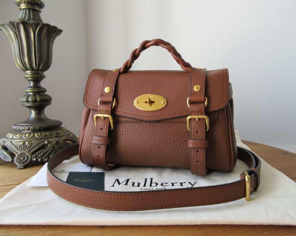 Mulberry Sustainable Icon Mini Alexa in Bright Oak Heavy Grain Leather As
