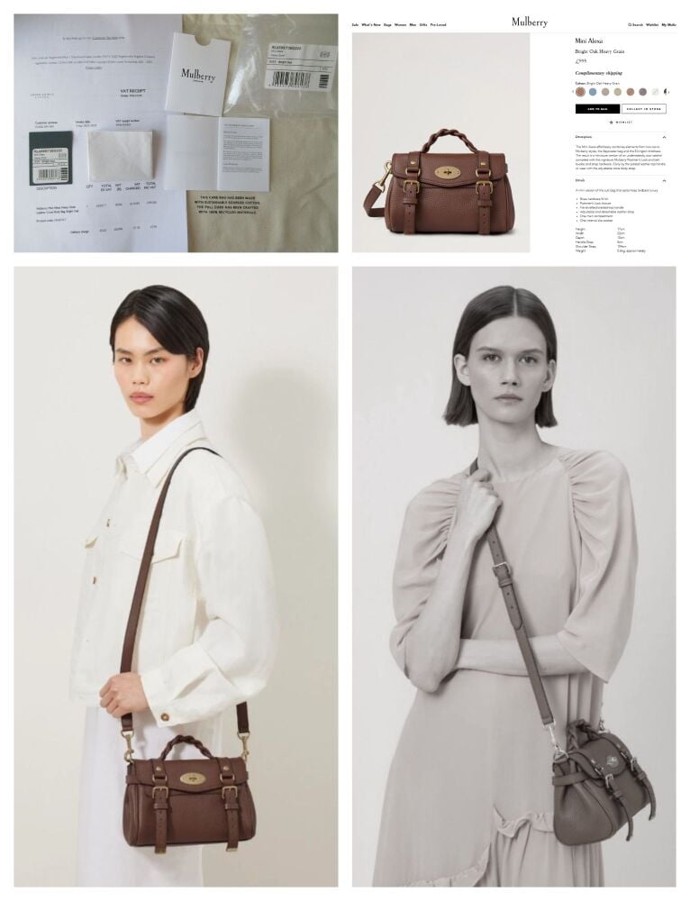 Mulberry Sustainable Icon Mini Alexa in Bright Oak Heavy Grain Leather - As New*