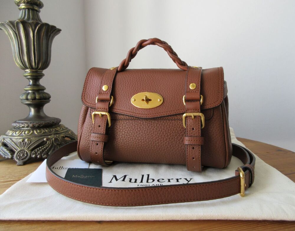 Mulberry Sustainable Icon Mini Alexa in Bright Oak Heavy Grain Leather - As New*