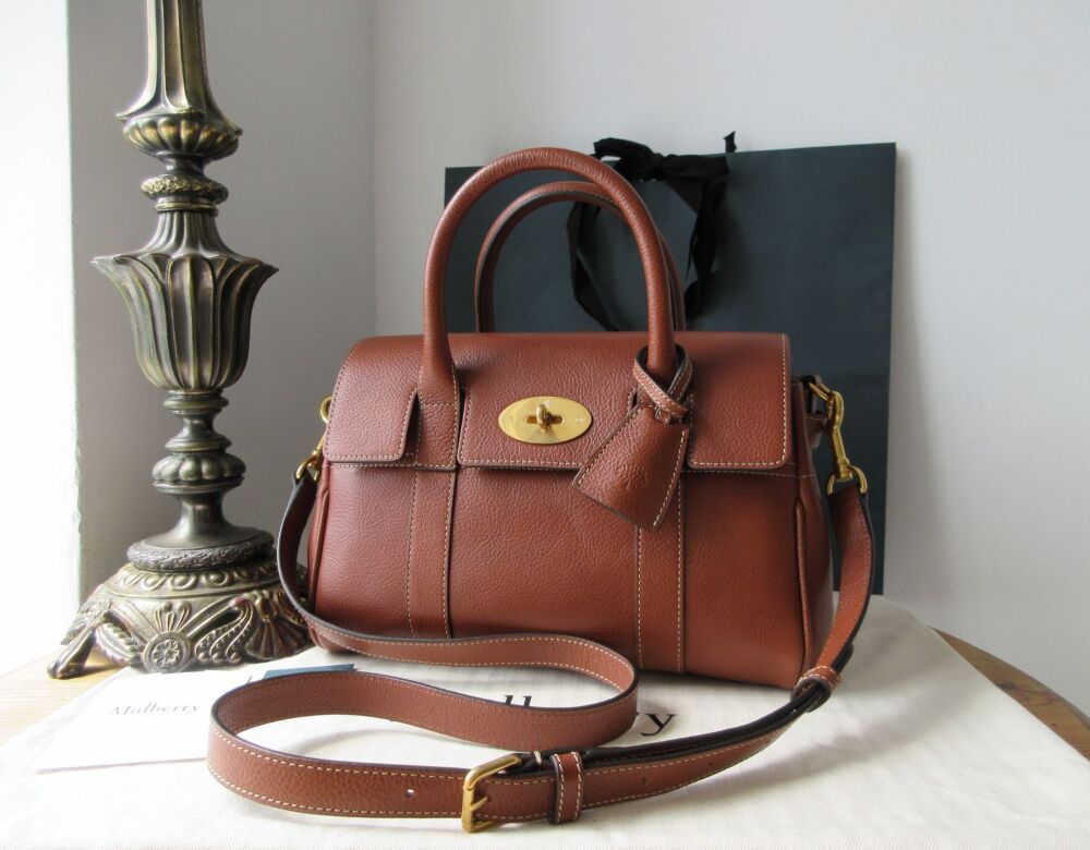 Mulberry Small Bayswater Satchel in Oak Natural Vegetable Tanned Leather Ne