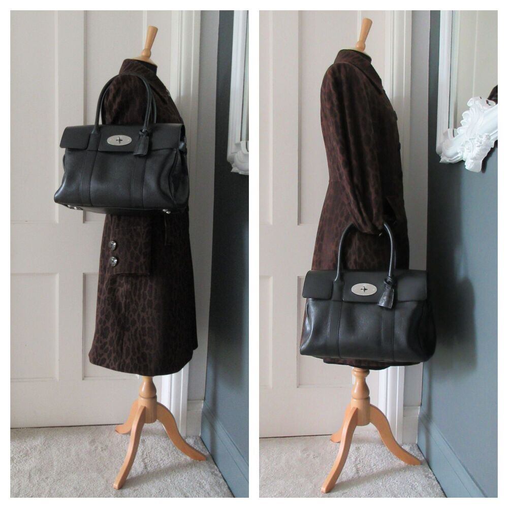 Mulberry Bayswater Special in Black High Shine Leather with Shiny Silver Hardware