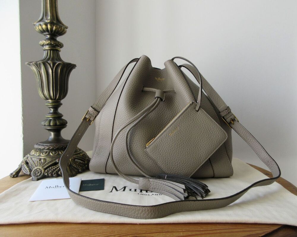 Mulberry Small Millie Tote in Solid Grey Heavy Grain
