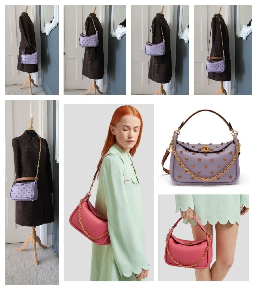 Mulberry Small Leighton in Purple Heather Soft Lamb Nappa with Pearls - New*